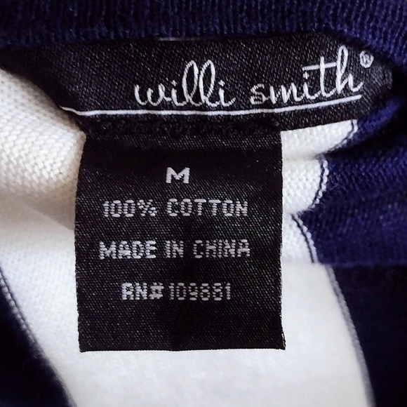 Navy Blue Striped Open Front Waterfall Cardigan Medium Coastal Grandma Fisherman - Picture 9 of 9